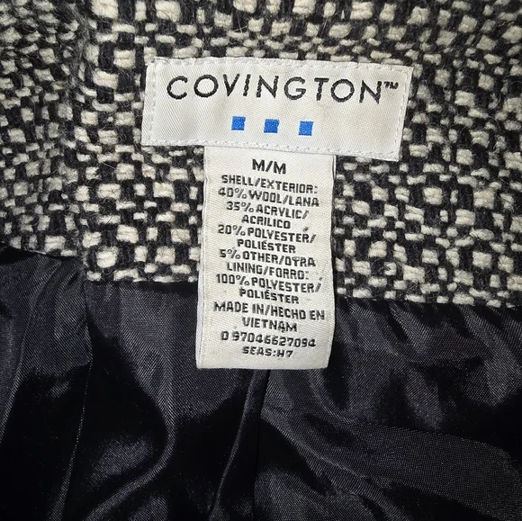 Vintage Covington Brown White Tweed Coat - Picture 4 of 10